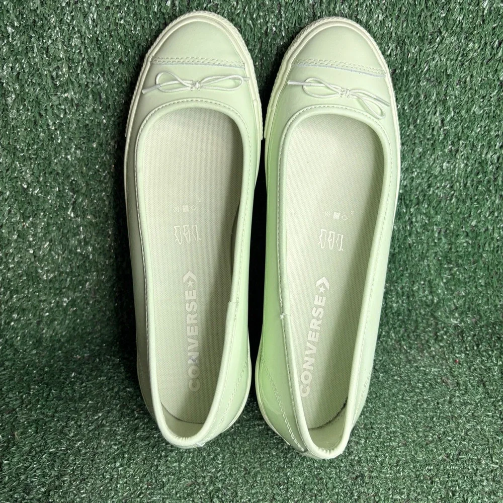 NEW Converse All Star Dainty Patent Leather Ballerina Flat Mint Green Womens 10